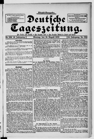 Deutsche Tageszeitung vom 16.08.1909