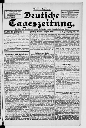 Deutsche Tageszeitung vom 20.08.1909