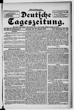 Deutsche Tageszeitung vom 20.08.1909