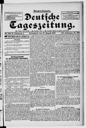 Deutsche Tageszeitung on Aug 21, 1909