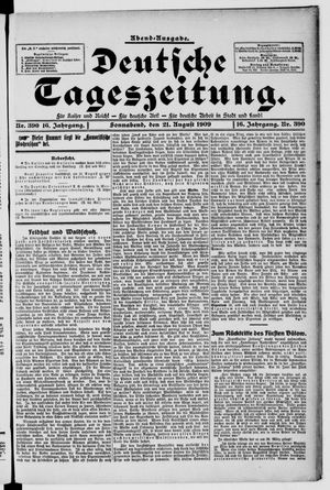 Deutsche Tageszeitung on Aug 21, 1909