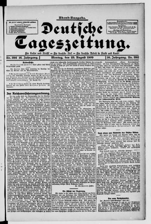 Deutsche Tageszeitung on Aug 23, 1909