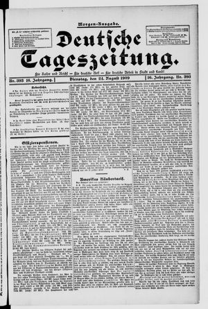 Deutsche Tageszeitung vom 24.08.1909