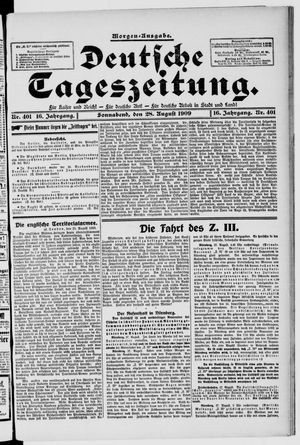 Deutsche Tageszeitung vom 28.08.1909