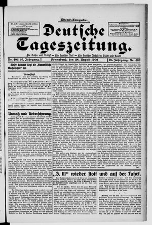 Deutsche Tageszeitung vom 28.08.1909