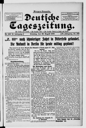 Deutsche Tageszeitung vom 29.08.1909
