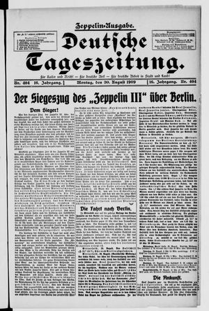 Deutsche Tageszeitung on Aug 30, 1909