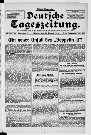 Deutsche Tageszeitung on Aug 30, 1909