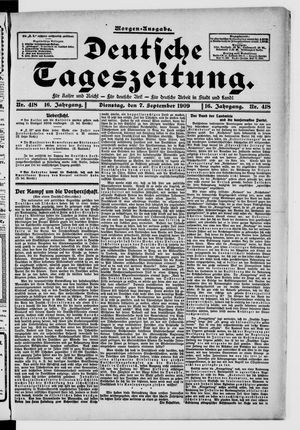 Deutsche Tageszeitung on Sep 7, 1909