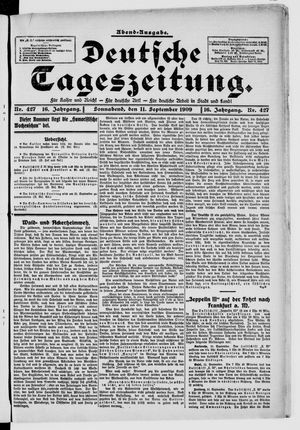 Deutsche Tageszeitung on Sep 11, 1909