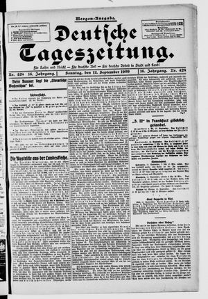Deutsche Tageszeitung on Sep 12, 1909