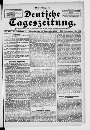 Deutsche Tageszeitung on Sep 14, 1909