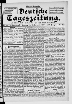 Deutsche Tageszeitung on Sep 19, 1909