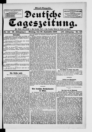 Deutsche Tageszeitung vom 20.09.1909