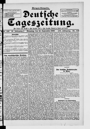 Deutsche Tageszeitung vom 21.09.1909