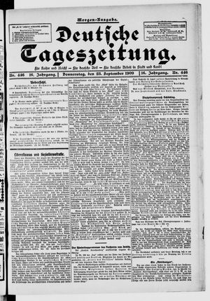 Deutsche Tageszeitung on Sep 23, 1909