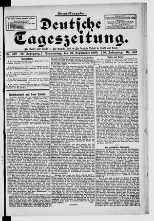 Deutsche Tageszeitung on Sep 23, 1909