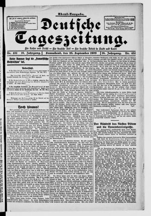 Deutsche Tageszeitung on Sep 25, 1909