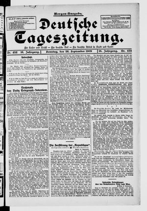 Deutsche Tageszeitung on Sep 26, 1909