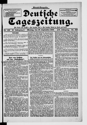 Deutsche Tageszeitung vom 27.09.1909