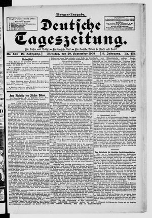 Deutsche Tageszeitung vom 28.09.1909