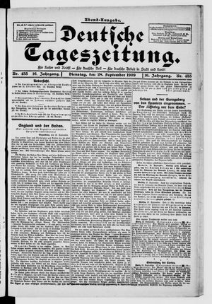 Deutsche Tageszeitung vom 28.09.1909