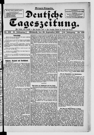 Deutsche Tageszeitung vom 29.09.1909