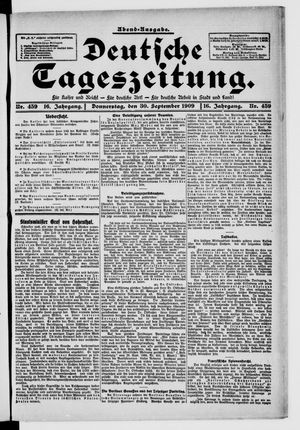 Deutsche Tageszeitung on Sep 30, 1909