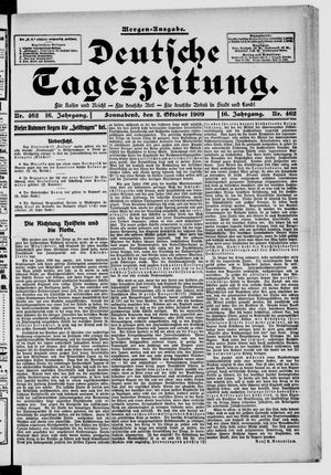 Deutsche Tageszeitung vom 02.10.1909