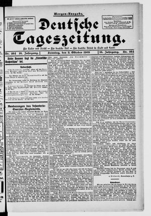 Deutsche Tageszeitung vom 03.10.1909