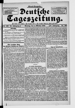 Deutsche Tageszeitung vom 04.10.1909