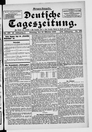 Deutsche Tageszeitung vom 10.10.1909