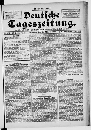 Deutsche Tageszeitung vom 13.10.1909