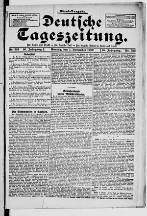 Deutsche Tageszeitung vom 01.11.1909
