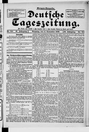 Deutsche Tageszeitung on Nov 2, 1909