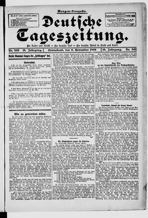 Deutsche Tageszeitung on Nov 6, 1909