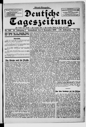 Deutsche Tageszeitung on Nov 6, 1909