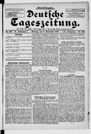 Deutsche Tageszeitung on Nov 8, 1909