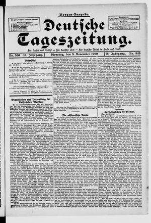 Deutsche Tageszeitung on Nov 9, 1909