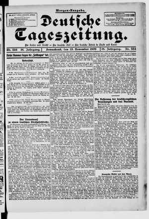 Deutsche Tageszeitung vom 13.11.1909