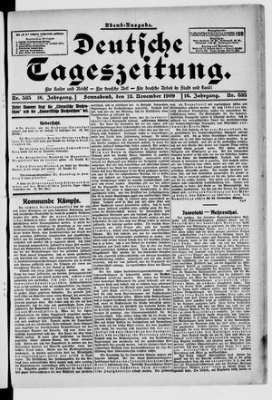 Deutsche Tageszeitung vom 13.11.1909