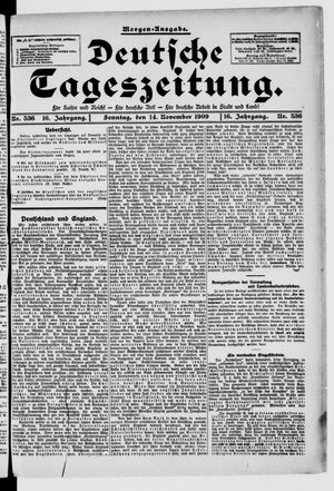 Deutsche Tageszeitung vom 14.11.1909