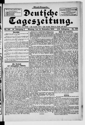 Deutsche Tageszeitung on Nov 15, 1909