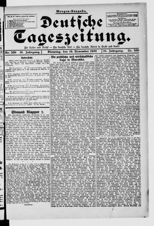 Deutsche Tageszeitung on Nov 16, 1909