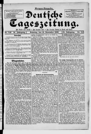 Deutsche Tageszeitung vom 21.11.1909