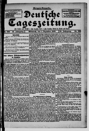 Deutsche Tageszeitung on Dec 1, 1909