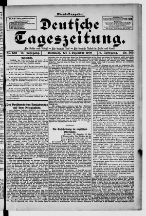 Deutsche Tageszeitung on Dec 1, 1909