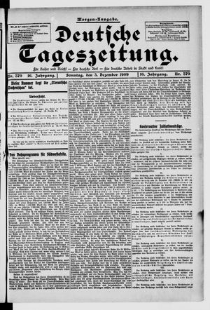 Deutsche Tageszeitung vom 05.12.1909