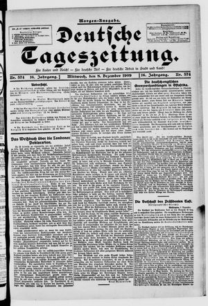 Deutsche Tageszeitung on Dec 8, 1909