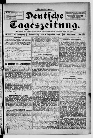 Deutsche Tageszeitung vom 09.12.1909